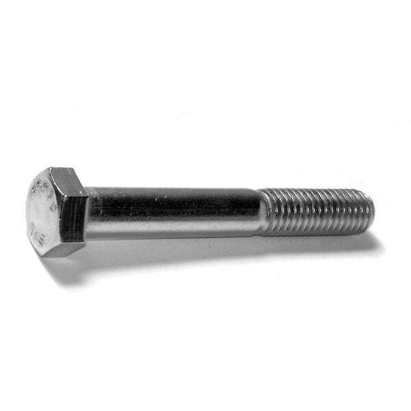 18-8, 1/2"-13 Hex Head Cap Screw, Plain Stainless Steel, 3-1/2 in L, 4 PK